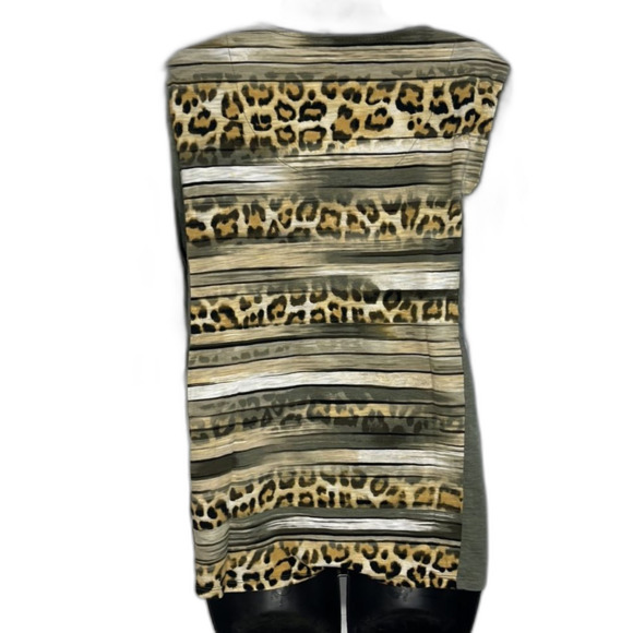Chico’s Brie Cheetah Stripe Knit Top Green Size 1 - Picture 5 of 10